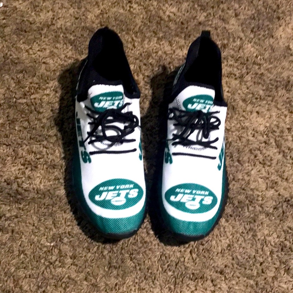 🥳NY. JETS🛩 white/Green🎊(NEW) Sneakers Sz.42 fits like US.9🏋🏽‍♀️men/women